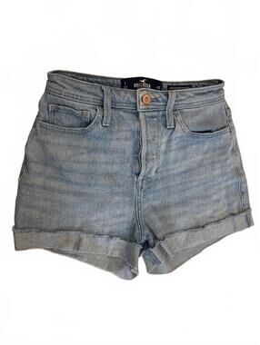 Hollister Ultra High-Rise Mom Shorts Light Wash Denim Size 25